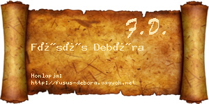 Füsüs Debóra névjegykártya